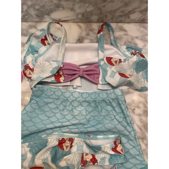 NWT Disney Ariel Swimsuit Skirt Deluxe 3 pc The Little Mermaid Size 4 - Picture 5 of 5